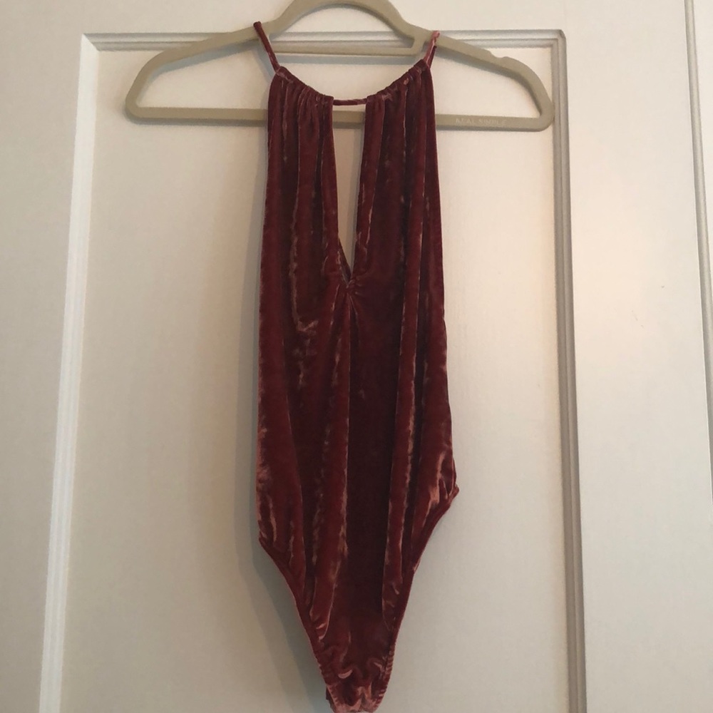 Pink Suede Bodysuit
